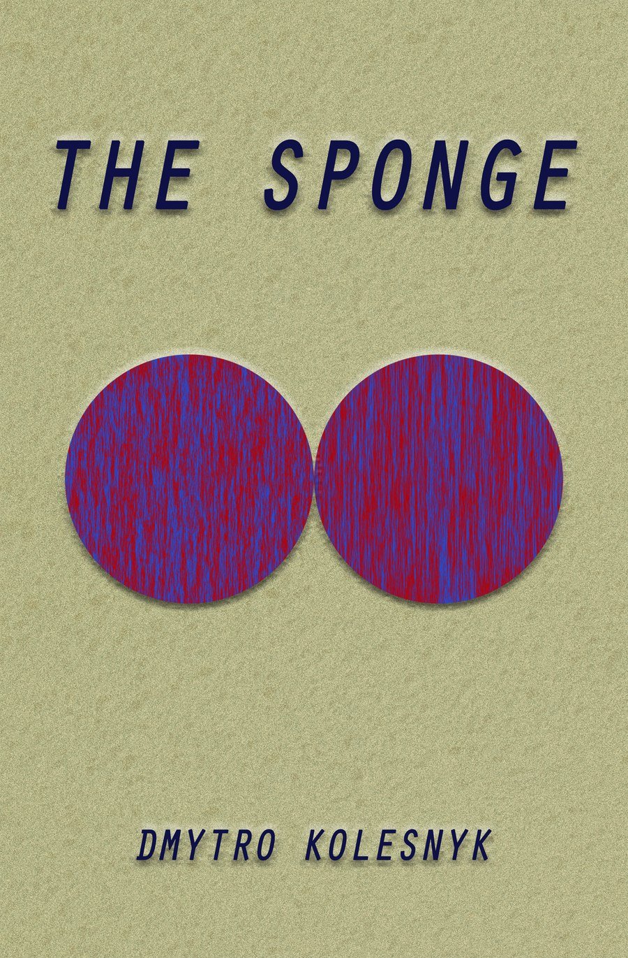 The Sponge cover — two textured red and blue circles on a tan background